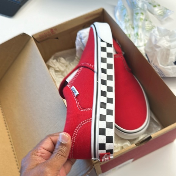 Vans Red Checkerboard Men’s Shoes - Picture 4 of 9